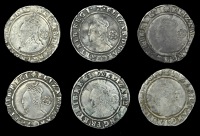 Elizabeth I (1558-1603), Sixth issue, Sixpences (6), all 1584, mm. A (2), 2.90g/8h, 2.75g/8h (BCW A-2:A-d), mm....