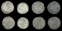 Elizabeth I (1558-1603), Sixth issue, Sixpences (4), all 1592, mm. hand, 2.79g/5h (BCW HA-2:HA-e), mm. tun (over...