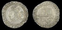 Elizabeth I (1558-1603), Sixth issue, Sixpence, 1595, mm. woolpack, bust 6C, reads elizab d g ang fr et hib regi,...