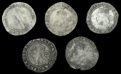 Elizabeth I (1558-1603), Sixth issue, Sixpences (5), 1596 (4), mm. key (over woolpack on obv.), 2.82g/11h (BCW...