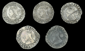 Elizabeth I (1558-1603), Sixth issue, Sixpences (5), 1600/1596 [?], both mm. anchor, 2,80g/9h, 2.65g/11h (BCW...
