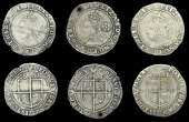 Elizabeth I (1558-1603), Seventh issue, Sixpences (3), all mm. 1, 1601/159–, 2.71g/8h (BCW 1-1:1-a2), 1601,...