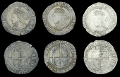 Elizabeth I (1558-1603), Seventh issue, Sixpences (3), 1601/159–, mm. 1, 2.87g/5h (BCW 1-1:1-a2), 1601, mm. 1,...