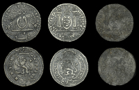 Elizabeth I (1558-1603), Miscellaneous, Jetons and counters: Lyon issues, large size (3), all 1574, crowned lion in...