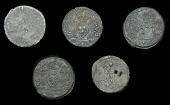 Elizabeth I (1558-1603), Miscellaneous, Jetons and counters: Lyon issues, small size (5), similar, revs. crowned...