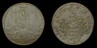 Elizabeth I (1558-1603), Miscellaneous, Jetons and counters: European royalty series by Hans Krauwinckel II, brass,...