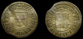 Worcestershire, Worcester, John Jones, Halfpenny, 1666, 1.18g/7h (N 5750a, this piece; BW. 148). Flan clip and...