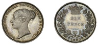 Victoria (1837-1901), Proof Sixpence, 1853, edge grained, 2.83g/6h (ESC 3190; S 3908). Minor graffiti on reverse,...