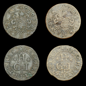 Ireland, Co MEATH, Trim, Gideon Hayne, Pennies (2), 2.70g/12h, 2.46g/12h (both N 6348; BW. 715) [2]. First fair,...