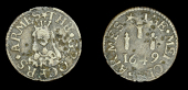 Unattributed, Miscellaneous: Pattern or sample Farthing by D. Ramage, 1649, Mercer’s arms, the grocers armes, rev....