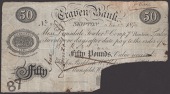 Craven Bank, Skipton, for John Birkbeck, Wm Robinson, (Illegible), Geo. Stansfeld, W (Illegible), £50, 11 November...