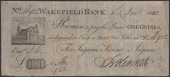 Wakefield Bank, for Ingram, Kennet & Ingram, 1 Guinea, 1 December 1800, serial number N922, Kennet signature, very...