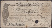Warwick Old Bank, for Jno Tomes, Rd Tomes & Jno Russell, £5, 2 October 1832, serial number 9484, signature of John...