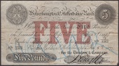 Wolverhampton & Staffordshire Bank, £5, 5 November 1877, serial number 1/3363, stunning engraving of St. Peters...