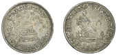 Cheshire, Stockport, issuer uncertain, Shilling, 1812, bee-hive and 17 bees, rev. female seated right on woolpack,...