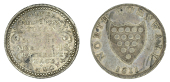 Cornwall, County series, ‘Morgan’s’ Shilling, 1811, arms, north cornwall, etc, rev. silver twelve penny token...