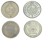 Gloucestershire, Bristol, ‘Morgan’s’ Shillings (2), tail of serpent touches n of token, 3.81g/12h (D Somerset...