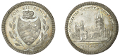 Gloucestershire, Gloucester, issuer uncertain, Shilling, 1811, arms, stops in legend, rev. Cathedral, edge grained,...