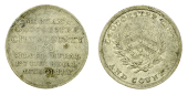 Gloucestershire, Gloucester, ‘Morgan’s’ imitation Shilling, arms, rev. morgan’s...silver medal, etc, edge...