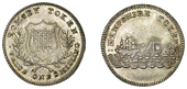 Hampshire, Romsey, ‘Morgan’s’ Shilling, arms, rev. ships, hampshire token, edge grained, 4.09g/12h (D 40;...