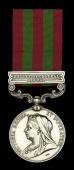 India General Service 1895-1902, 1 clasp, Relief of Chitral 1895 (3677 Pte. J. Gill 18th Hussars) light contact...