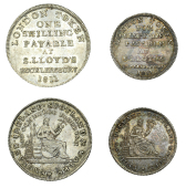 London, Bucklersbury, Samuel Lloyd, Shilling, 1811, 3.71g/12h (D 15), Sixpence, 1811, 1.98g/12h (D 36) [2]. First...
