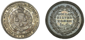 Norfolk, King’s Lynn, Isaquey Hedley, ‘Morgan’s’ Eighteen Pence, in copper, obv. silver plated, arms in...