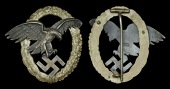A German Second War Luftwaffe Observers Badge.
A very nice quality Observers Badge by C.E. Juncker, early type with...