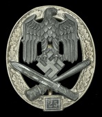 A German Second War 25 General Assault Badge.
A very good example of the number 25 General Assault Badge produced...