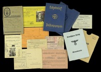 German Second War Third Reich Paperwork.
SS enlisted mans membership card, single card, double sided with facsimile...
