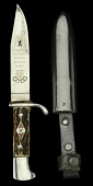 A German 1936 Berlin Olympics Souvenir Dagger.
A mint condition 21cm length knife very similar in construction and...
