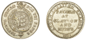 Suffolk, Ipswich, ‘Clayton & Hide’, ‘Morgan’s’ mule Shilling, 1811, arms in Garter, rev. legend, edge...