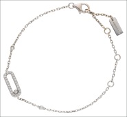 A diamond ‘Move Uno Pavé’ bracelet by Messika, the central oval open link pavé set with brilliant-cut diamonds...