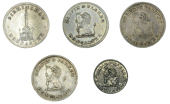 Yorkshire, Doncaster, Thomas Birkinshaw, Shilling, 1812, 4.54g/12h (D 7); Mirfin & Parker, Shillings, 1812 (3), d...