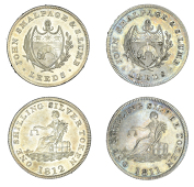 Yorkshire, Leeds, John Smalpage and S. Lumb, Shillings (2), 1811, nose, forelegs and hind legs on different lines,...