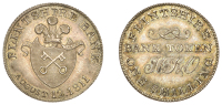 Flint, Holywell, Jones, Oldfield, Sankey & Oakley, Shilling, 1811, arms, rev. legend, edge grained, 4.10g/6h (D 3)....