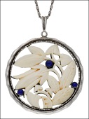 An ivory and lapis lazuli pendant possibly by Dagobert Peche, Wiener Werkstätte, first quarter 20th century, the...