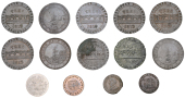 19th Century Tokens, Co DURHAM, Gateshead, John Harrop, Farthings, 1814 (2), 2.91g/6h, 2.88g/6h (both W 742);...