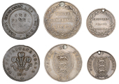19th Century Tokens, JERSEY, States, Three Shillings, 1813, 12.70g/12h (D 2; Prid. 1), Eighteen Pence, 1813,...