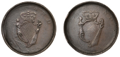 19th Century Tokens, Not Local: Irish, perhaps related to the ‘St Patrick Apos 432’ series, Penny, 1806, crowned...