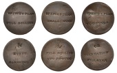Miscellaneous Tokens and Checks, LONDON, Thomas Spence, Halfpence (3), countermarked spence’s plan full bellies/&...