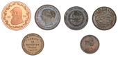 Miscellaneous Tokens and Checks, Co DURHAM, Gateshead, Boundary token, 1849, copper, 32mm (W 2697); LONDON, Camden,...
