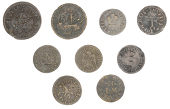 17th Century Tokens, LONDON (Metropolitan Middlesex), Bow Street, H.B.S. the cros shvfles, Farthing, 1653, 1.00g/9h...