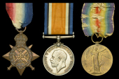 Four: Private R. W. Hawken, Queen’s Own Oxfordshire Hussars

1914 Star (1992 Pte. R. W. Hawken. Oxf: Yeo.);...