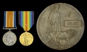 Pair: Private F. J. Hardcastle, 1st Battalion, The Queen’s (Royal West Surrey Regiment), who was killed in action...