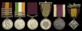 Three: Sergeant-Bugler J. W. Donnelly, Oxfordshire Light Infantry 

Queen’s South Africa 1899-1902, 4 clasps,...