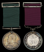 Volunteer Force Long Service Medal, E.VII.R. (1729 Pte F. G. Nason. 2/V.B. Oxford L.I.); together with a Banbury...