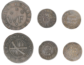 London (City), Trinity Lane [Bread Street], John Millist, Farthing, 1.13g/6h (N 7778; BW. 3233); Walbrook, William...