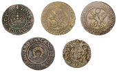 Middlesex (Metropolitan), High Holborn, James Bennett, Halfpenny, 1.08g/12h (N 8075; BW. 1367); Holywell Lane...