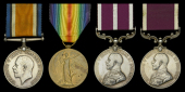 A Great War ‘Mesopotamian theatre’ M.S.M. group of four awarded to Sergeant H. V. Straker, 1st Battalion,...